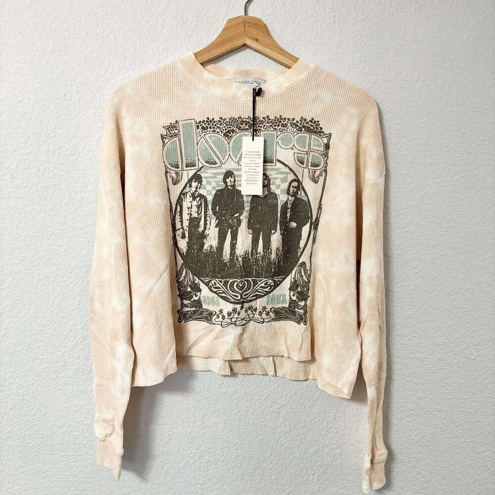 NWT Oversized Daydreamer by Free People The Doors Cropped Thermal Long Sleeve